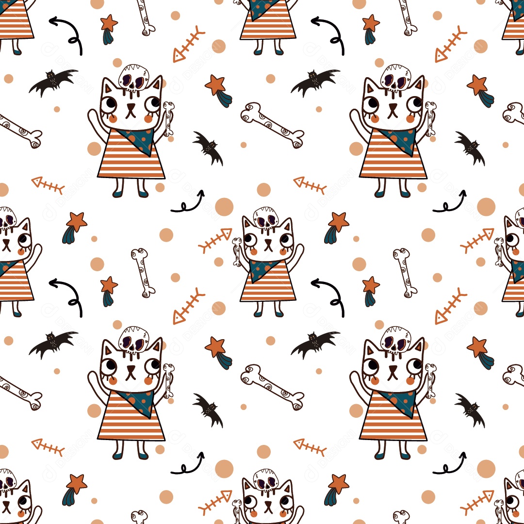 Padrão do Gato Ilustração Vetor EPS