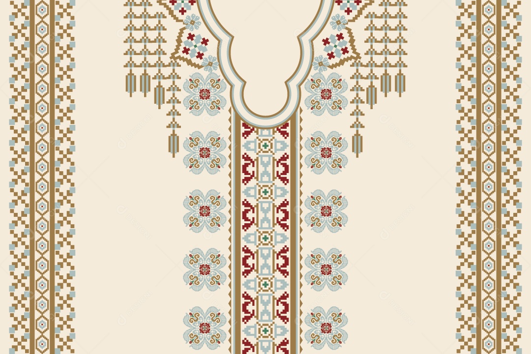 Colar Étnico Geométrico Ilustração Vetor EPS