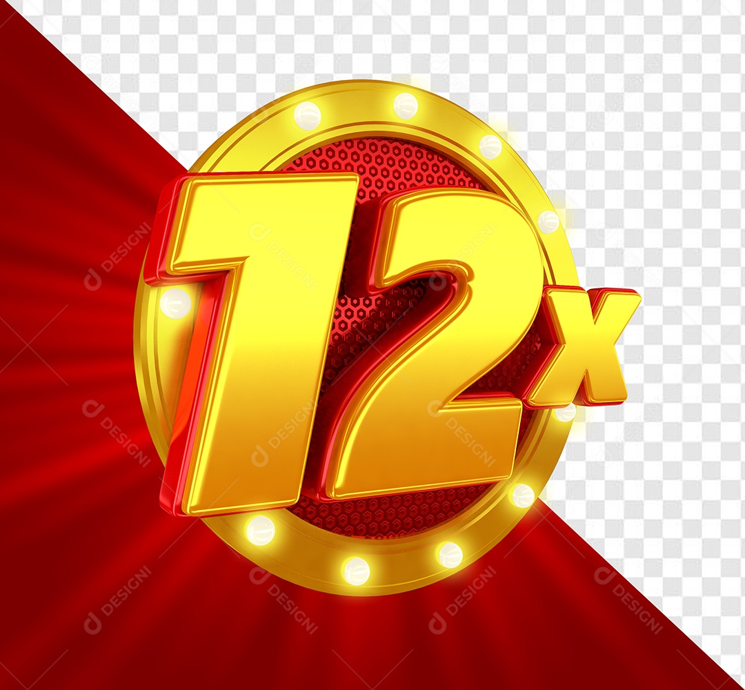 Elemento 3D 12X Todo Dia Composição PSD