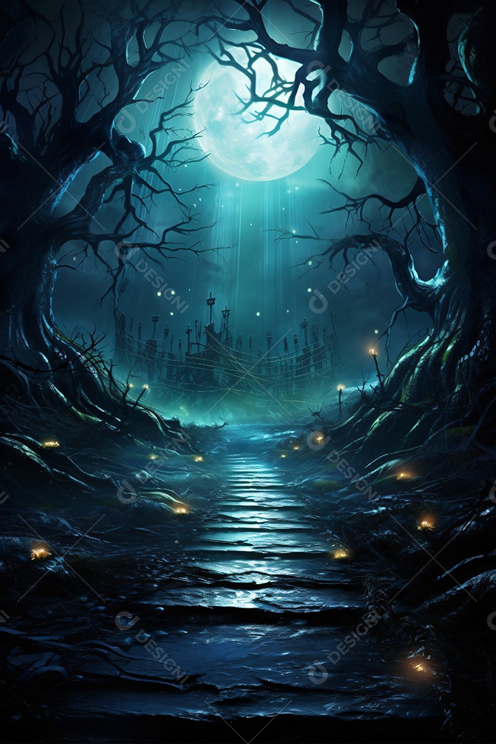 Cenário de halloween para flyer