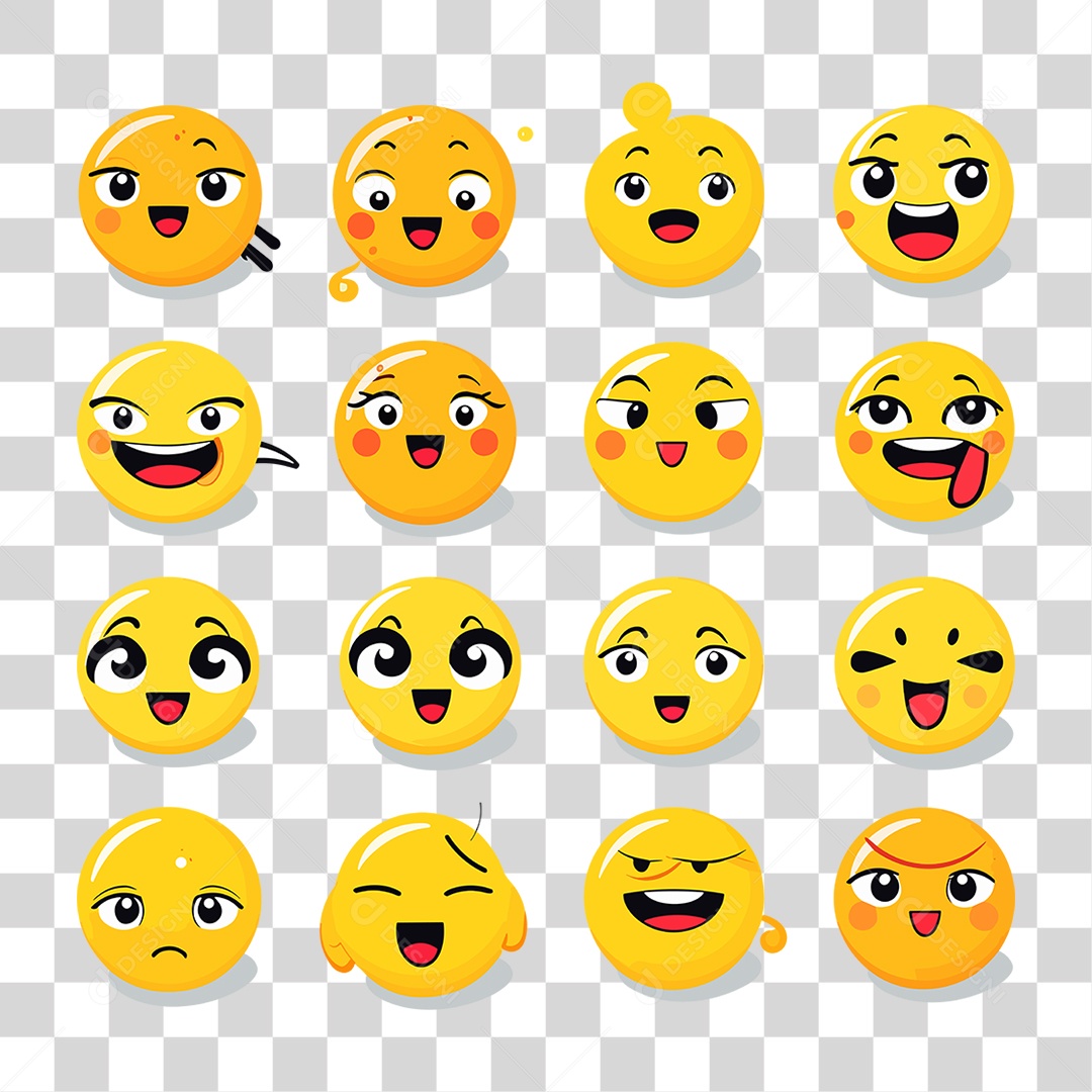 Emojis Carinhas Engraçadas PNG Transparente