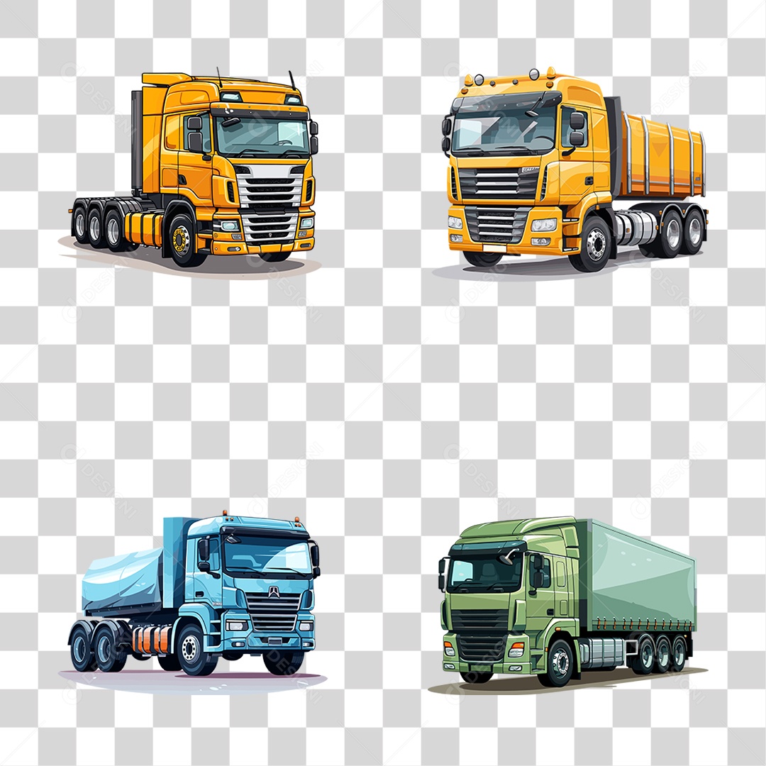 Caminhões Entregas Frota PNG Transparente