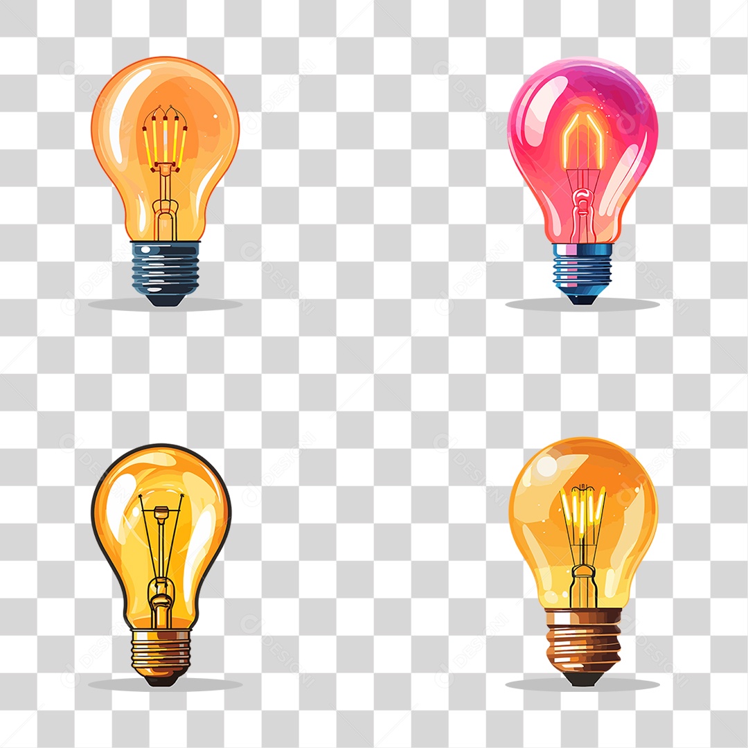 Lâmpadas Luz Energia PNG Transparente