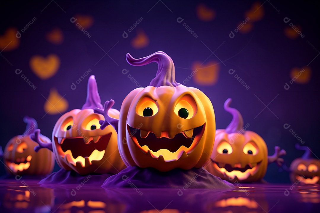 Fundo de halloween de abóboras