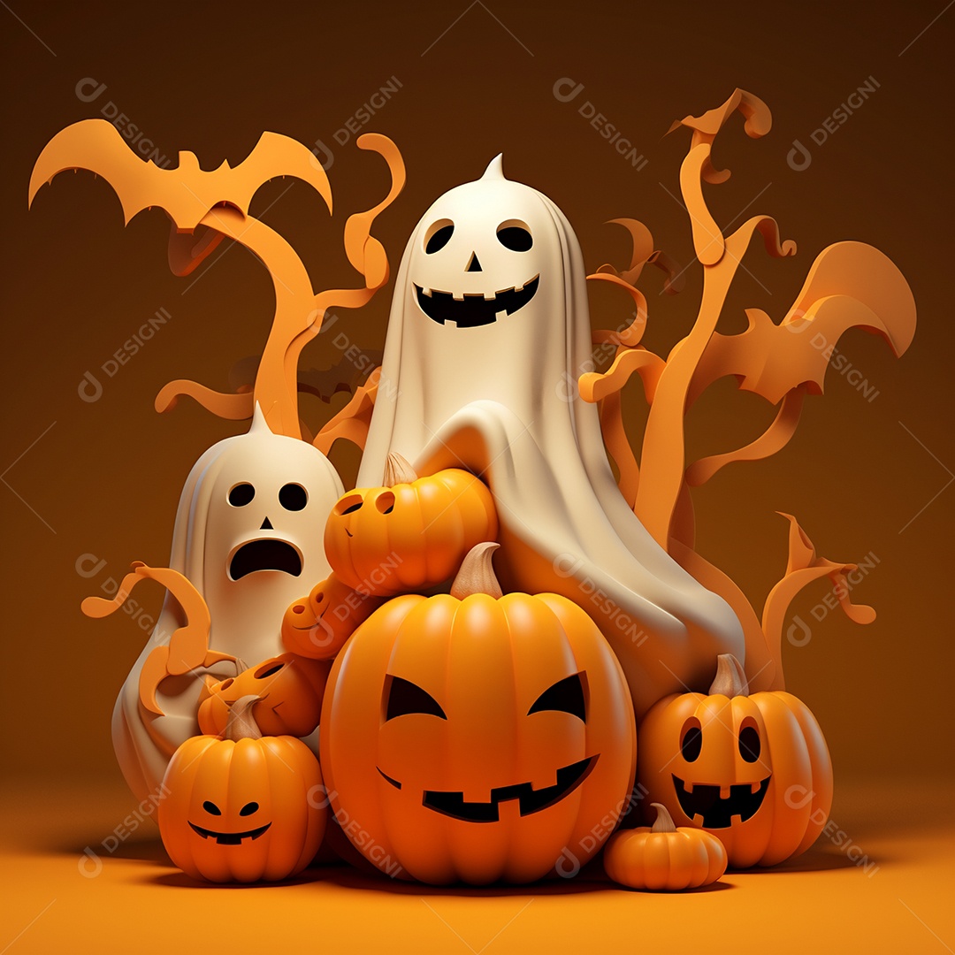 Fundo de abóboras para halloween