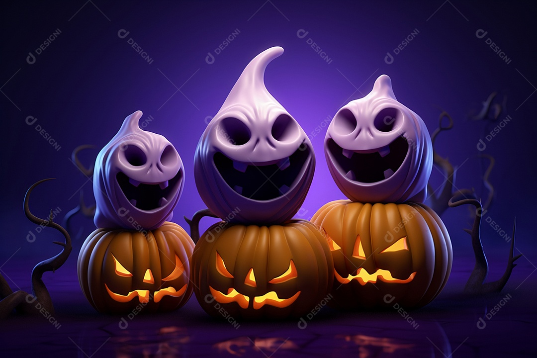 Fundo de abóboras para halloween