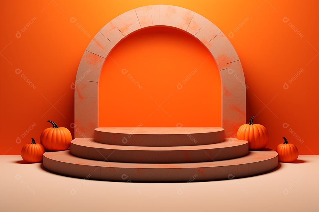 Cenário de pódio para halloween