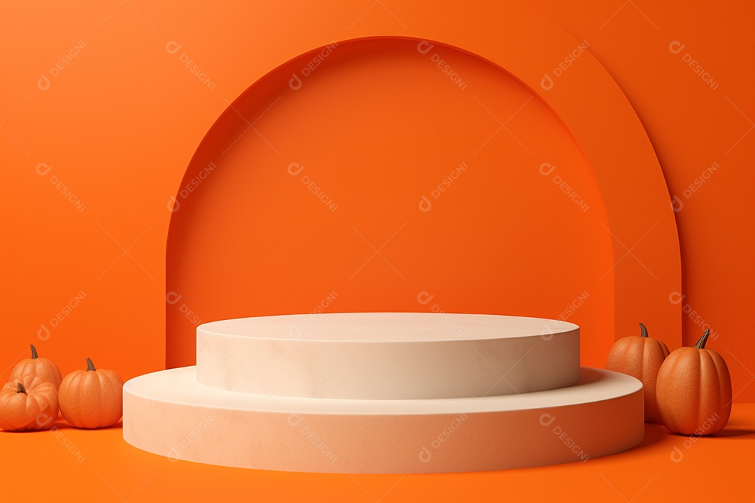 Cenário de pódio para halloween