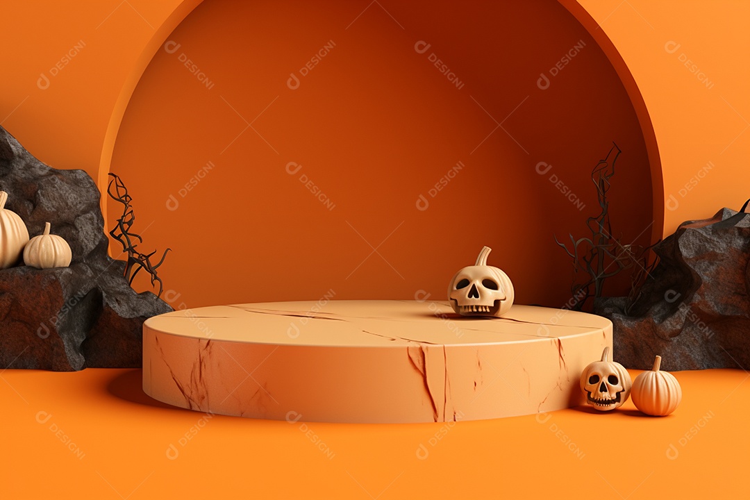Cenário de pódio para halloween
