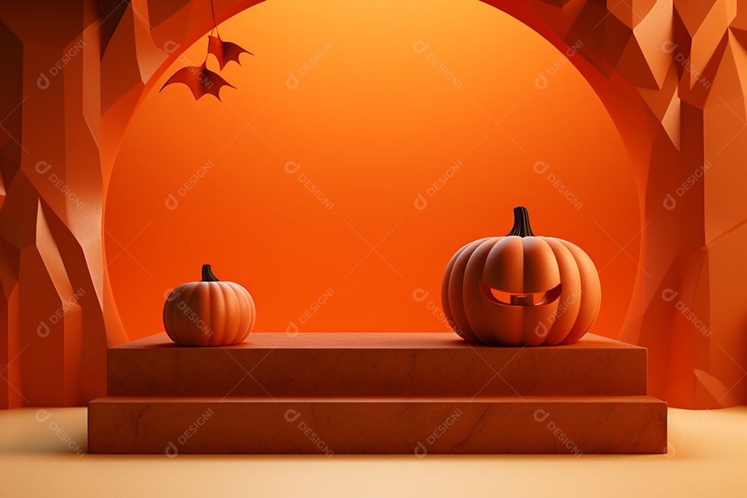Cenário de pódio para halloween