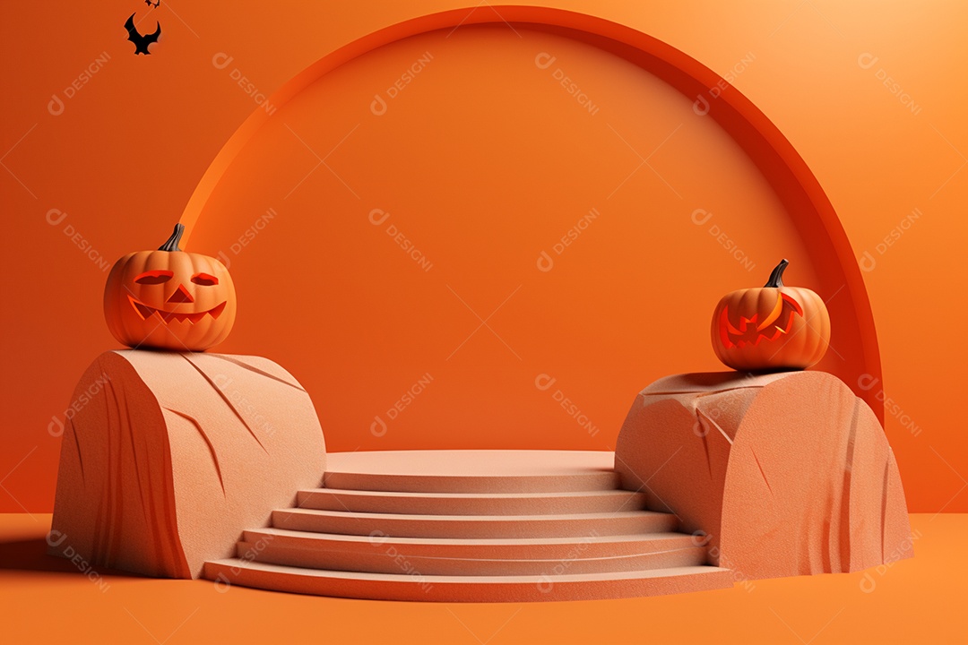 Cenário de pódio para halloween