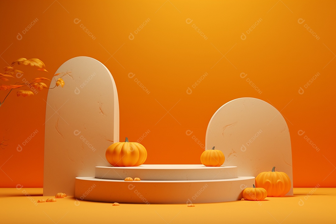 Cenário de pódio para halloween