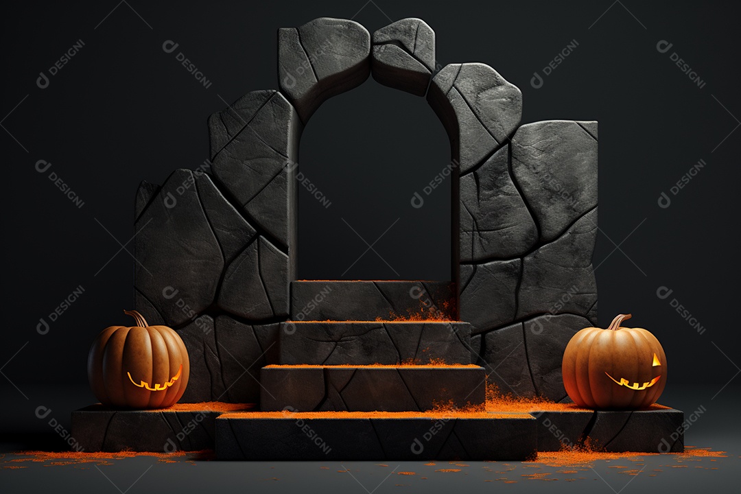 Cenário de pódio para halloween