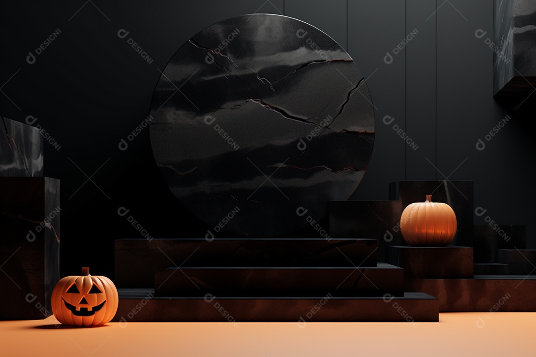 Cenário de pódio para halloween