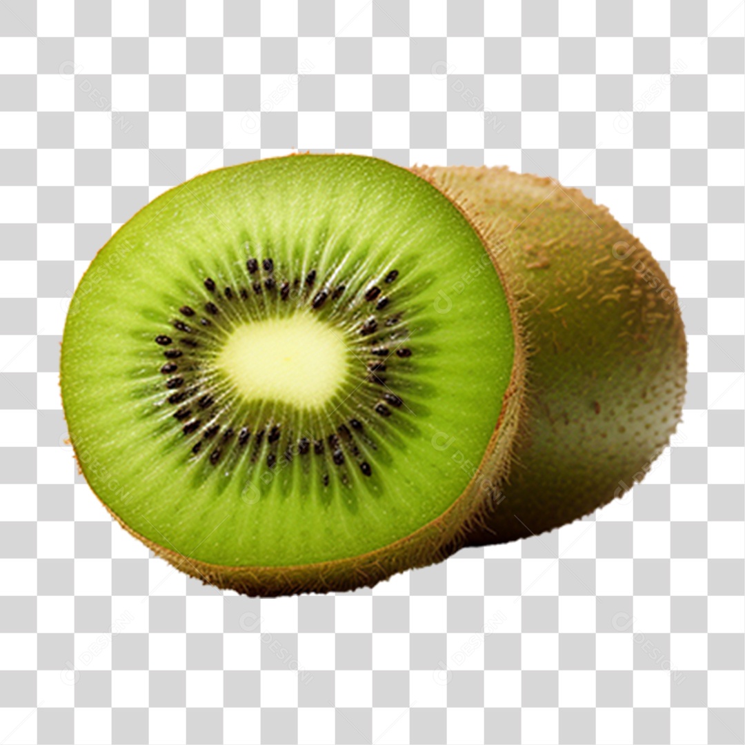 Fruta Kiwi Partida ao Meio PNG Transparente