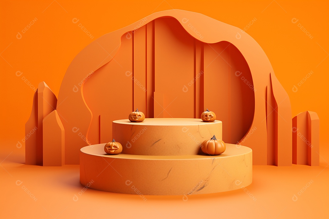 Cenário de pódio para halloween