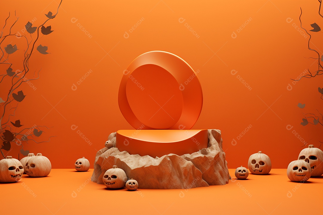 Cenário de pódio para halloween