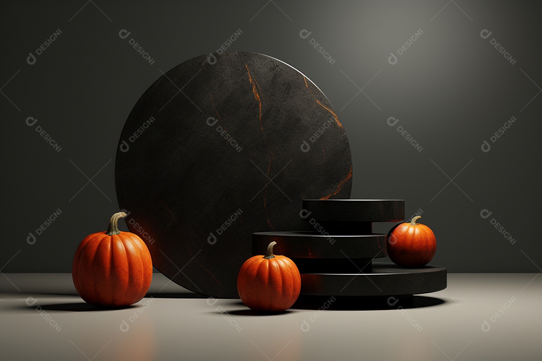 Cenário de pódio para halloween