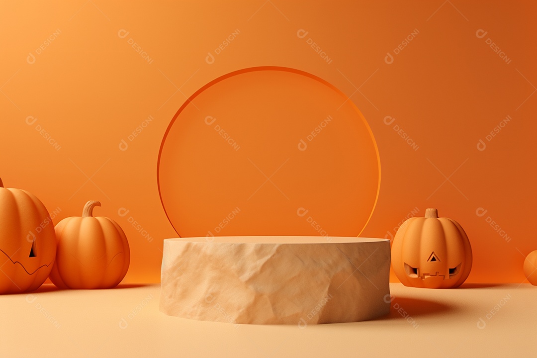 Cenário de pódio para halloween