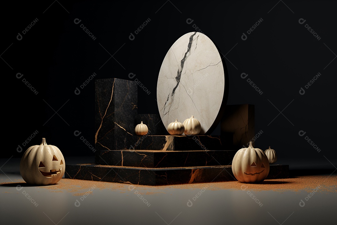 Cenário de pódio para halloween