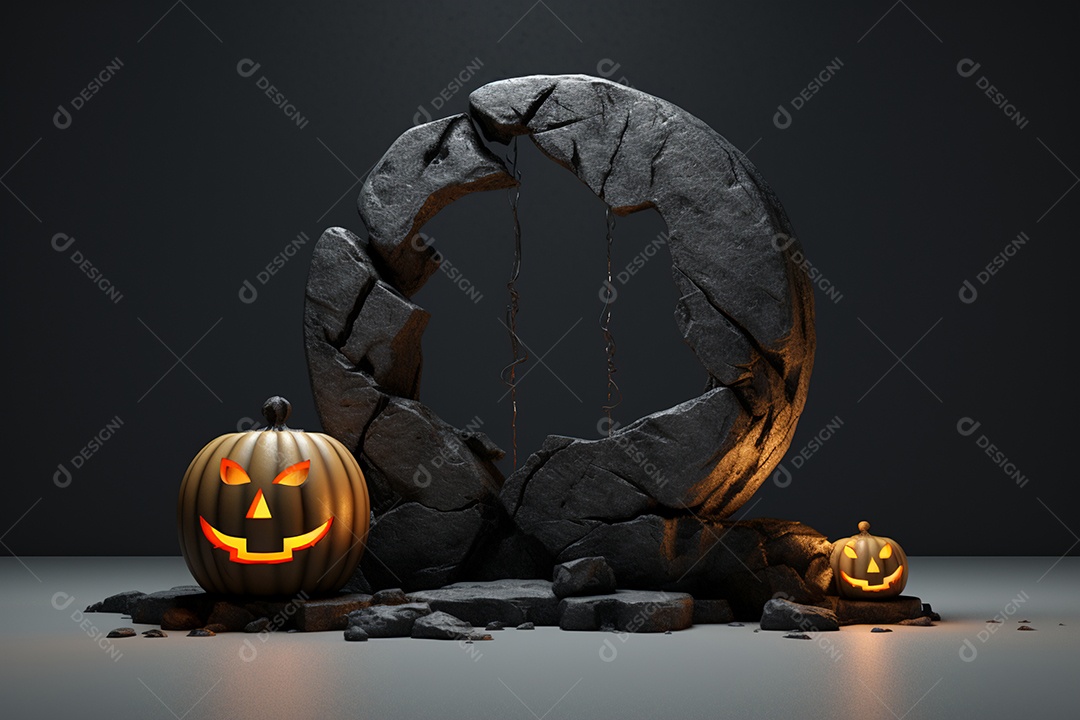 Cenário de pódio para halloween