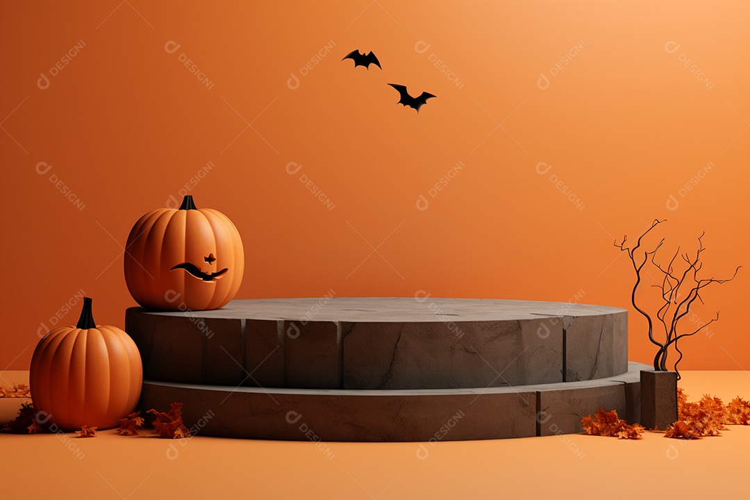 Cenário de pódio para halloween