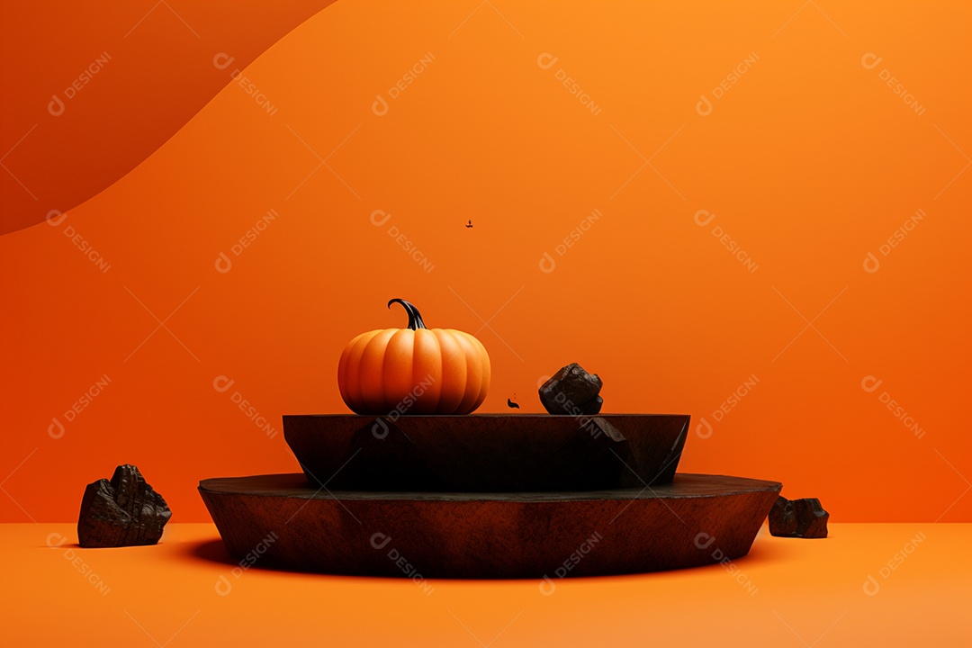 Cenário de pódio para halloween