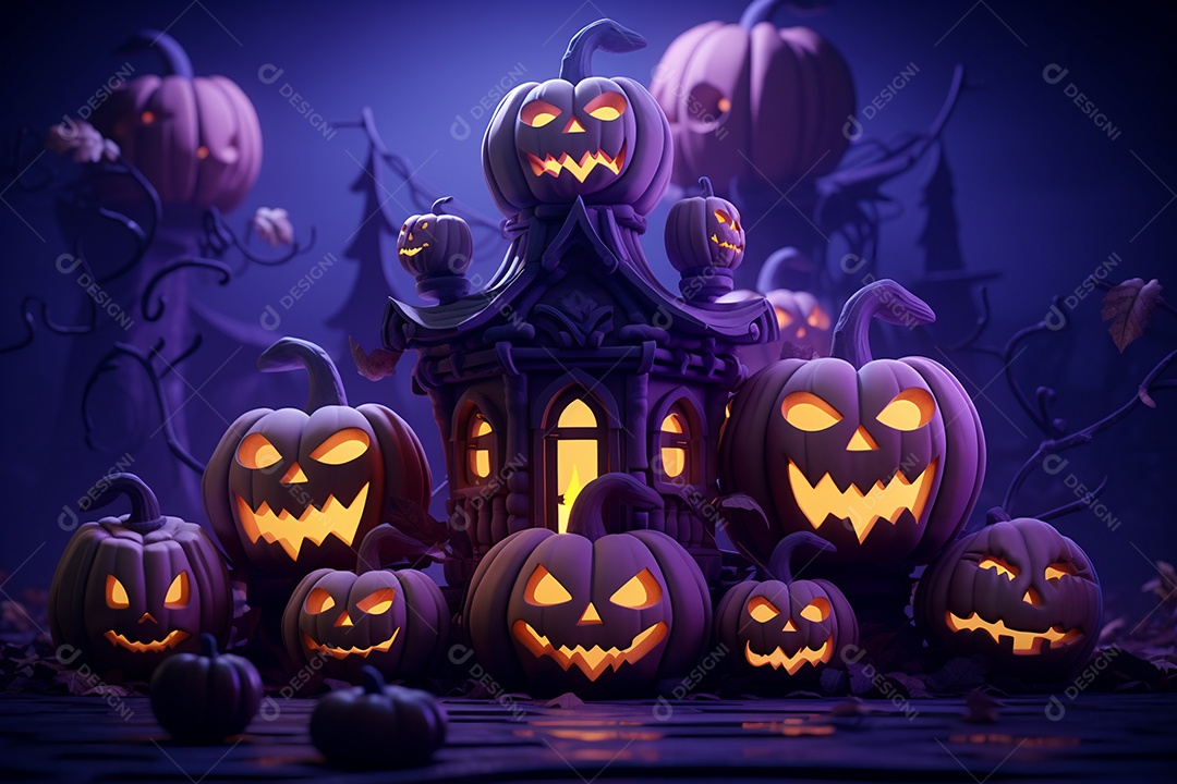 Fundo de abóboras para halloween