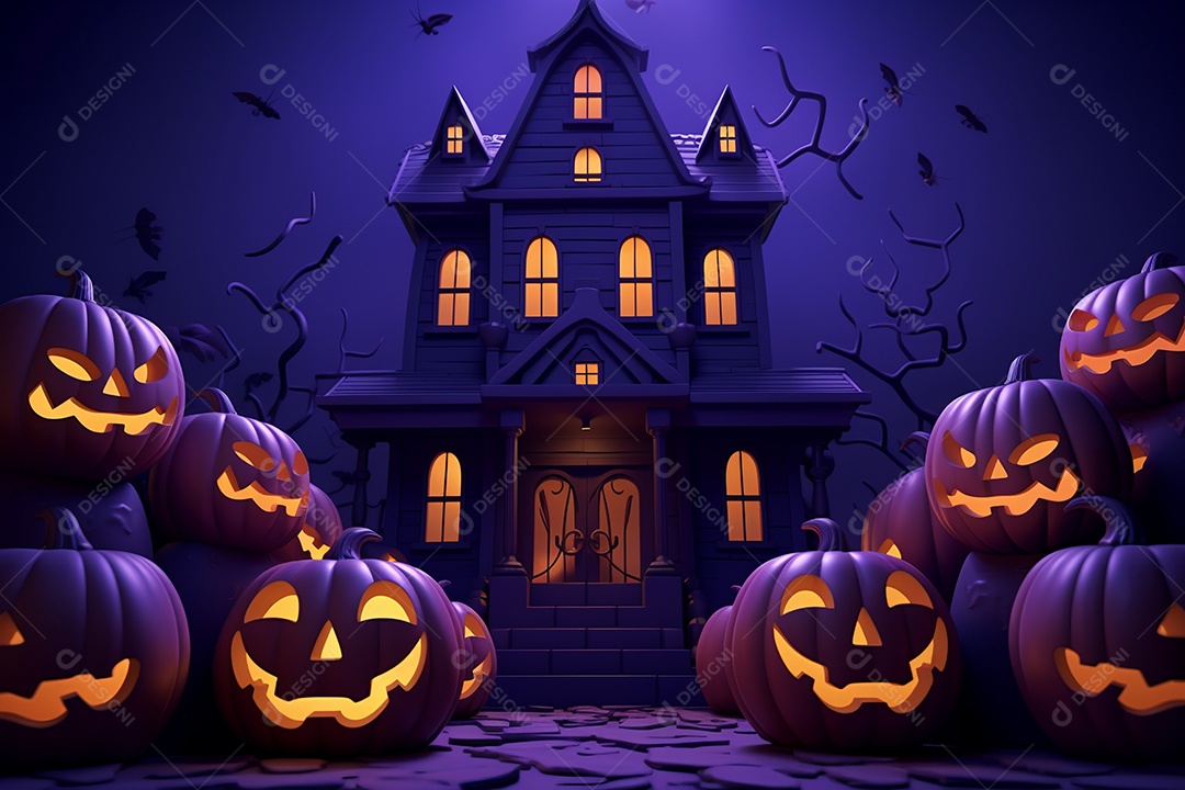 Fundo de abóboras para halloween