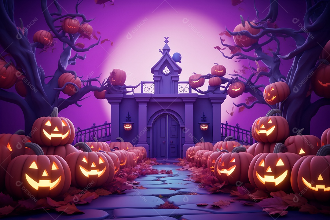 Fundo de abóboras para halloween