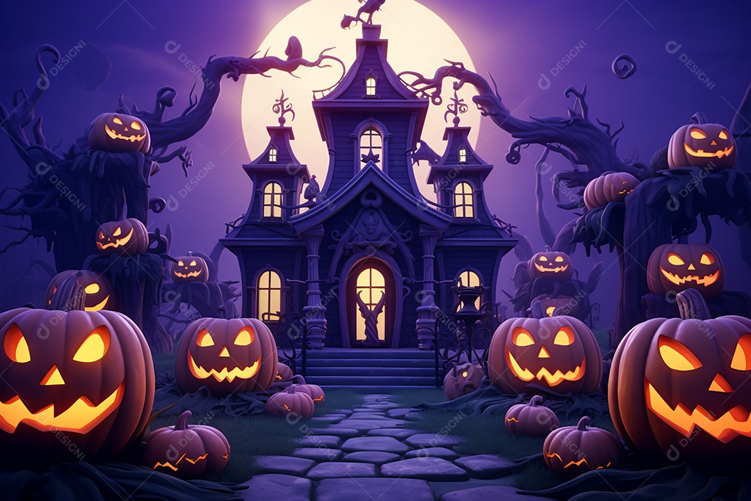 Fundo de abóboras para halloween