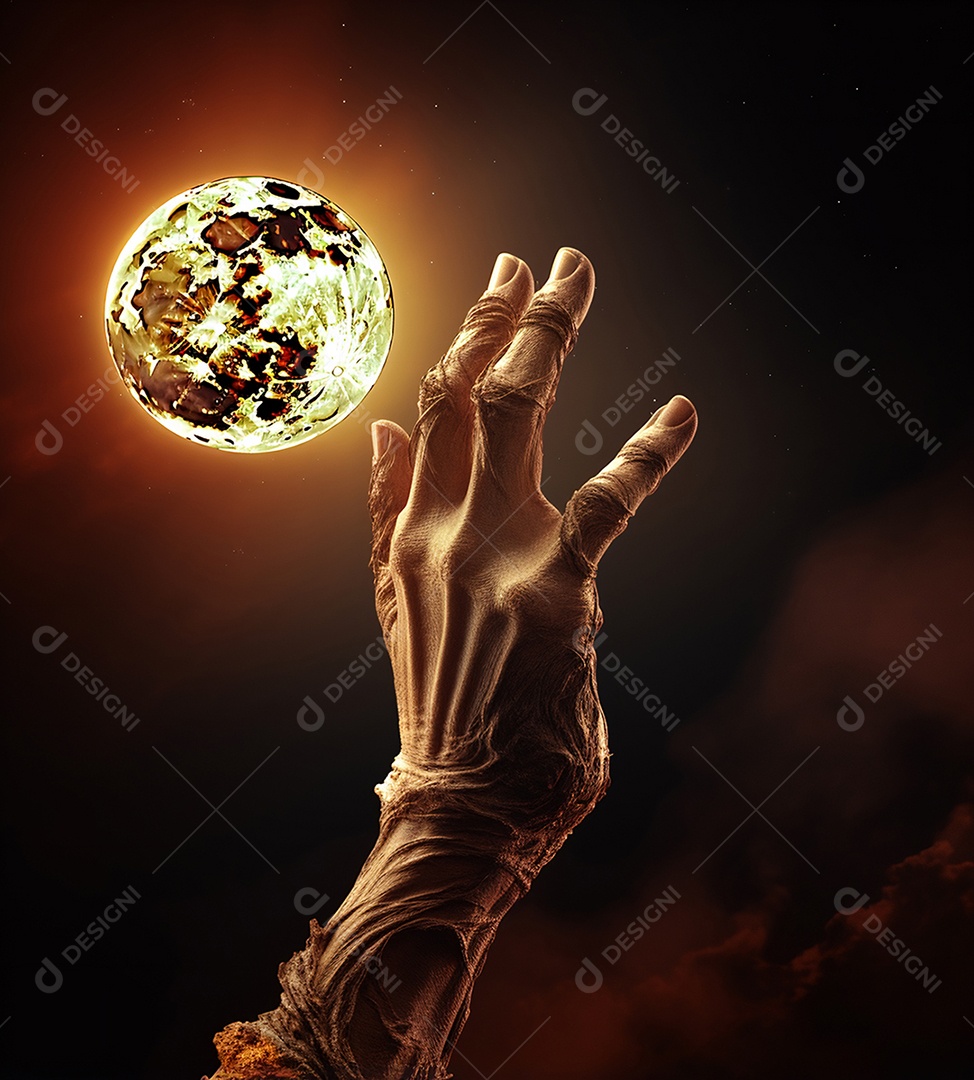 Zombie saindo da terra conceito halloween