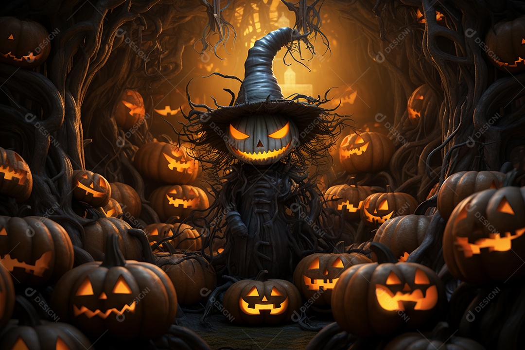 Fundo de abóboras para halloween