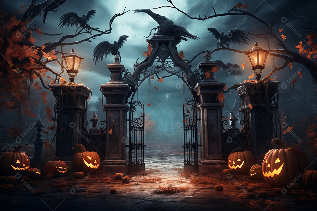 Fundo de abóboras para halloween