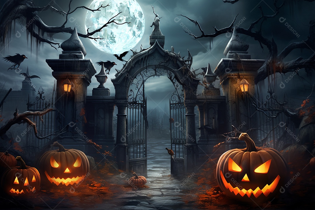 Fundo de abóboras para halloween