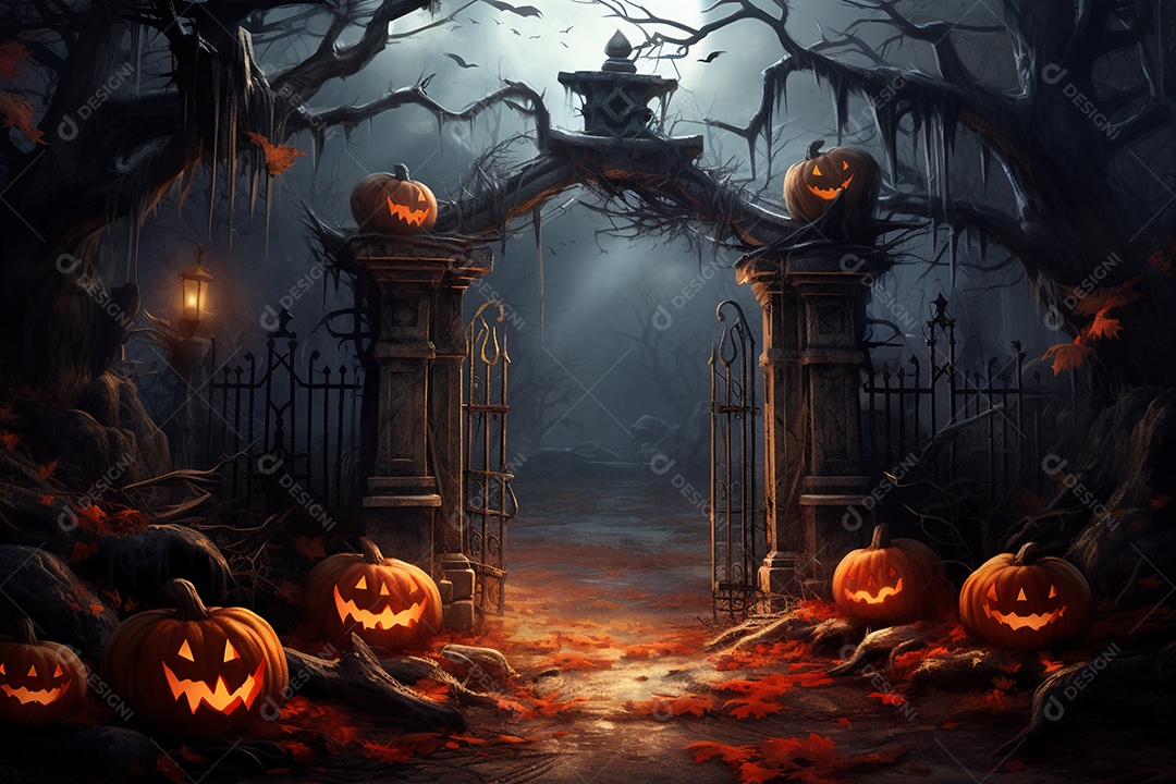 Fundo de abóboras para halloween