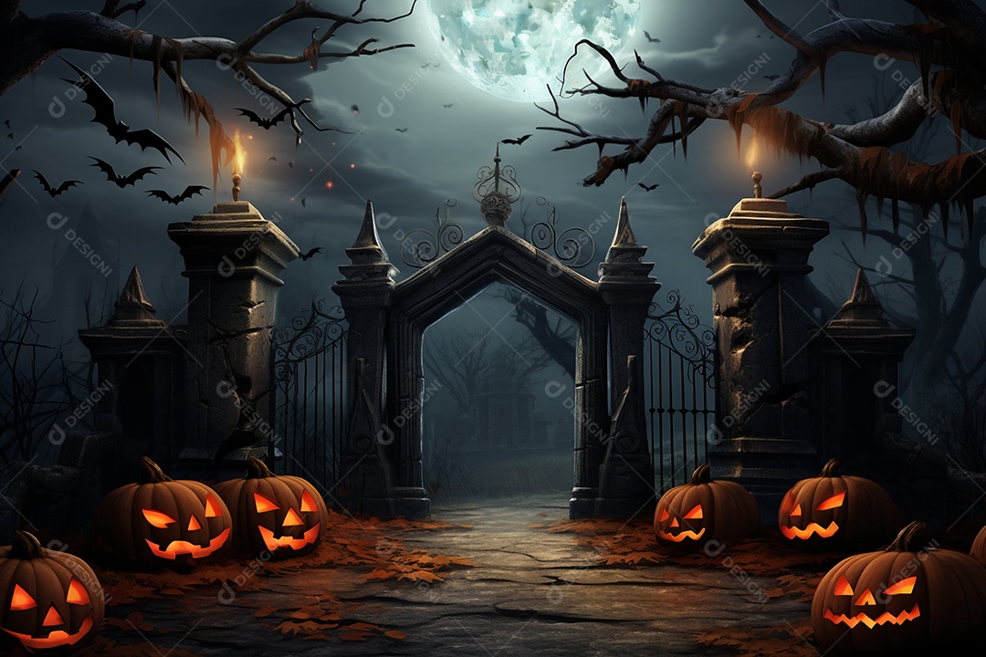 Fundo de abóboras para halloween