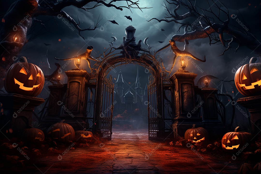 Fundo de abóboras para halloween