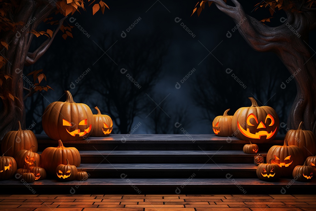 Fundo de abóboras para halloween