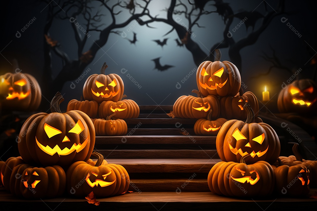 Fundo de abóboras para halloween