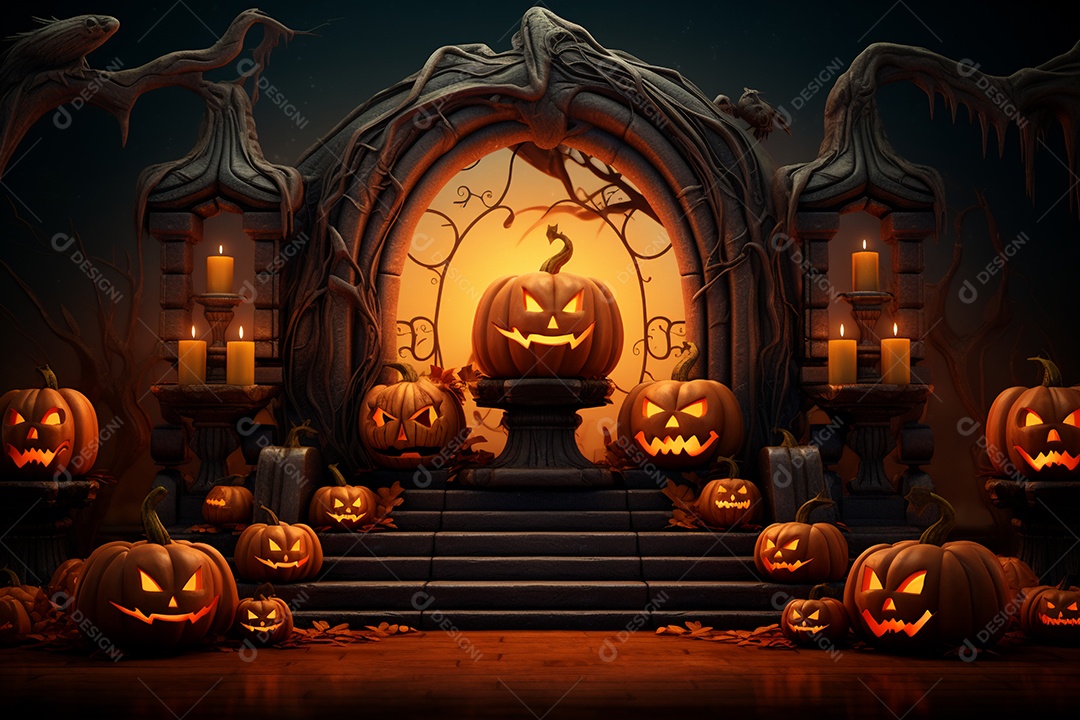 Fundo de abóboras para halloween