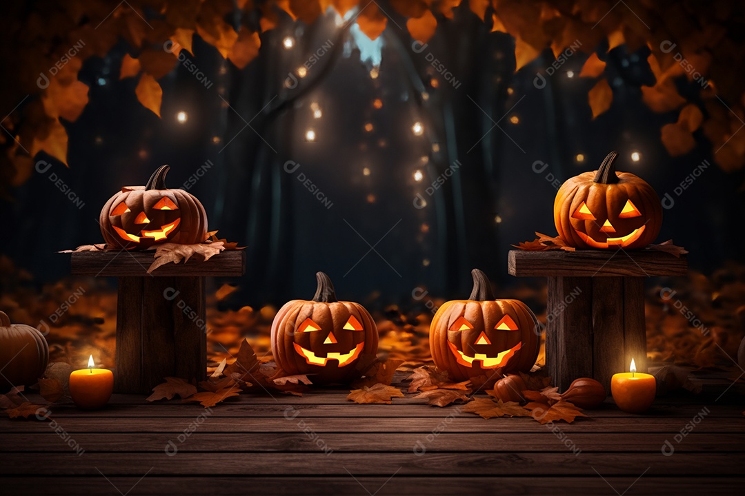 Fundo de abóboras para halloween