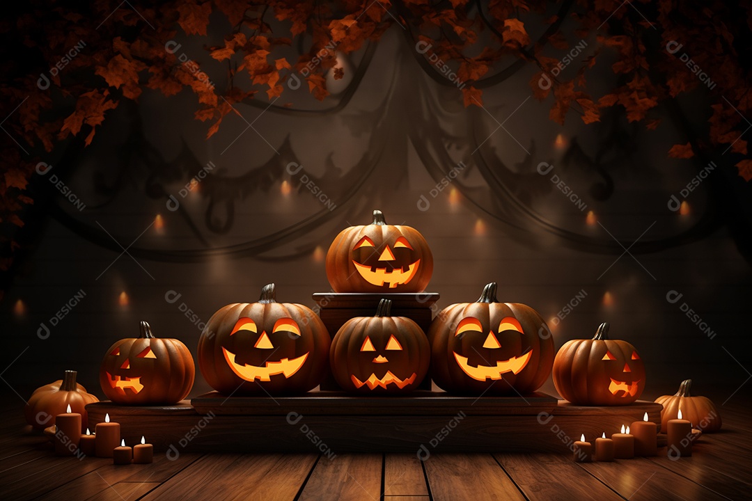 Fundo de abóboras para halloween