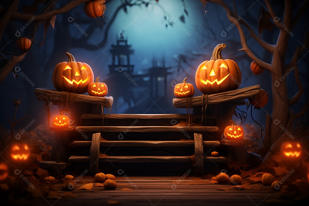 Fundo de abóboras para halloween