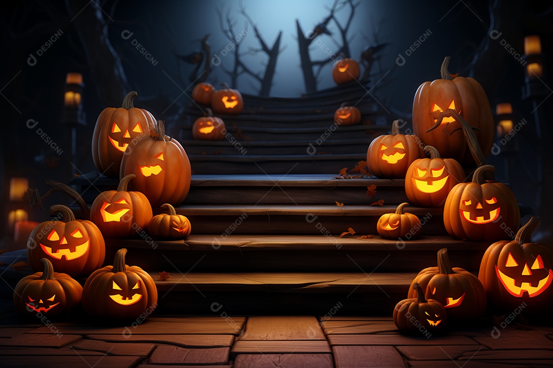 Fundo de abóboras para halloween