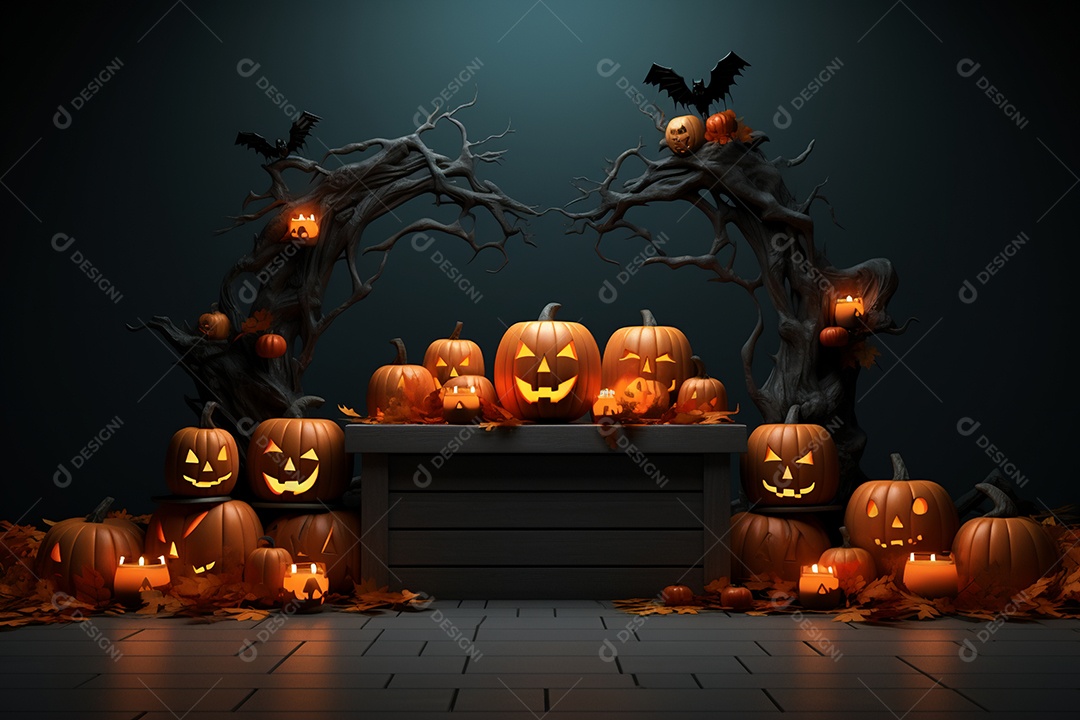 Fundo de abóboras para halloween