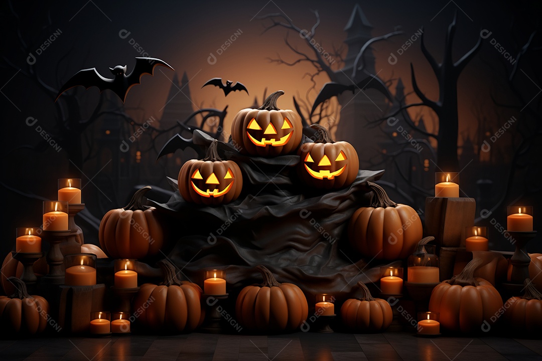 Fundo de abóboras para halloween