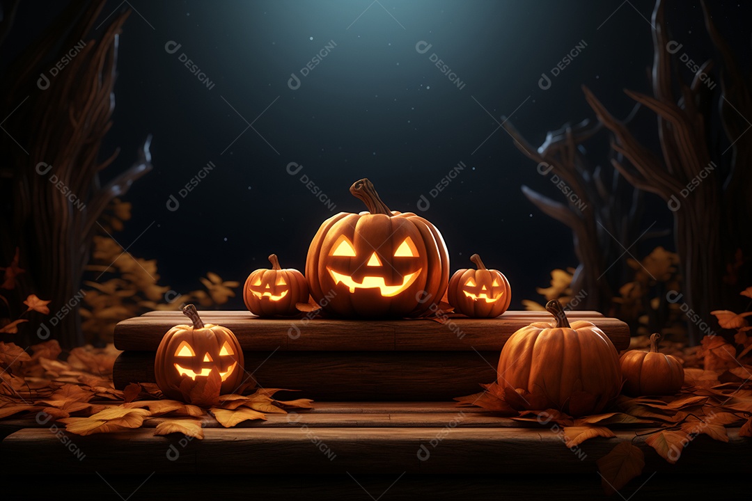 Fundo de abóboras para halloween