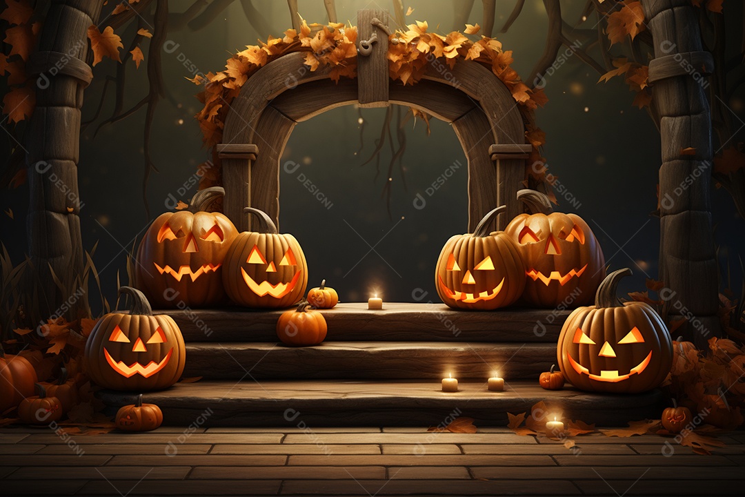 Fundo de abóboras para halloween