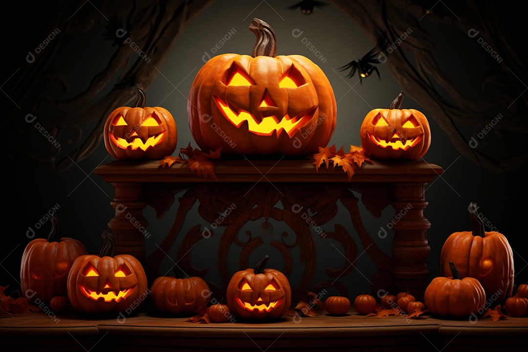 Fundo de abóboras para halloween